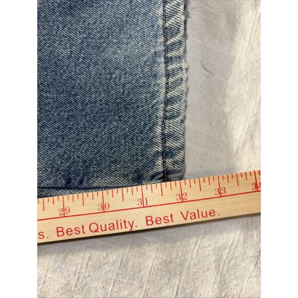 Vintage Lands' End Women's 16 Reg Tall Denim Jeans Red Fleece Lined High Rise - Picture 6 of 10